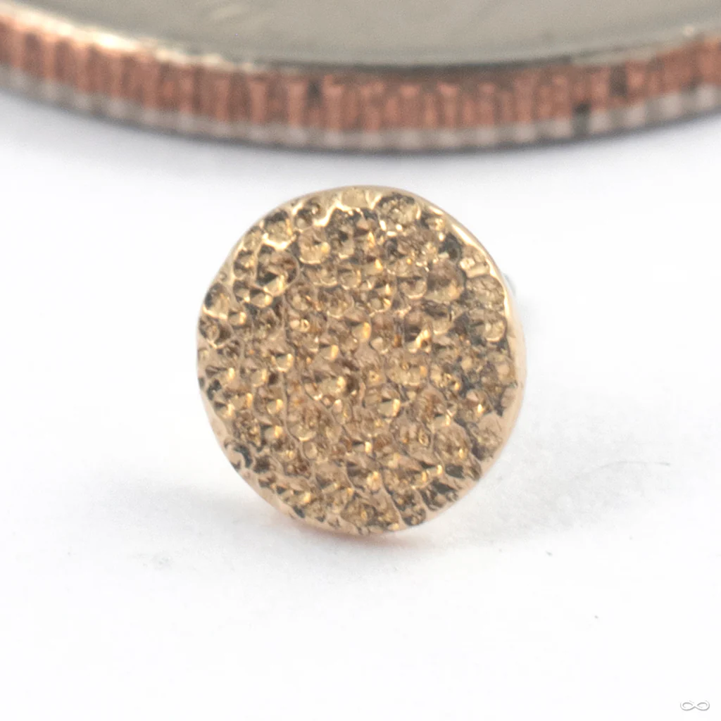 Diamond Shine Disc Press-fit End in Gold from Quetzalli