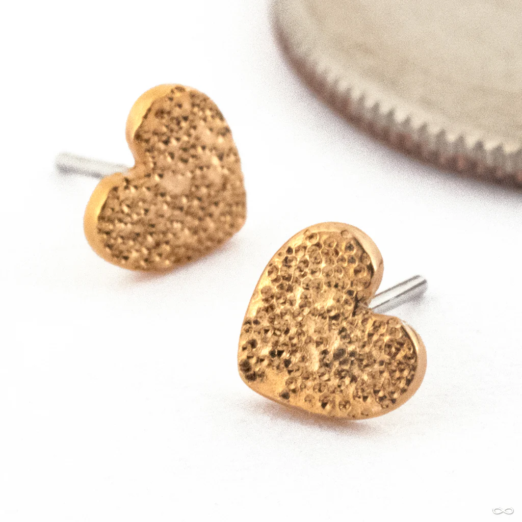 Diamond Shine Heart Press-fit End in Gold from Quetzalli