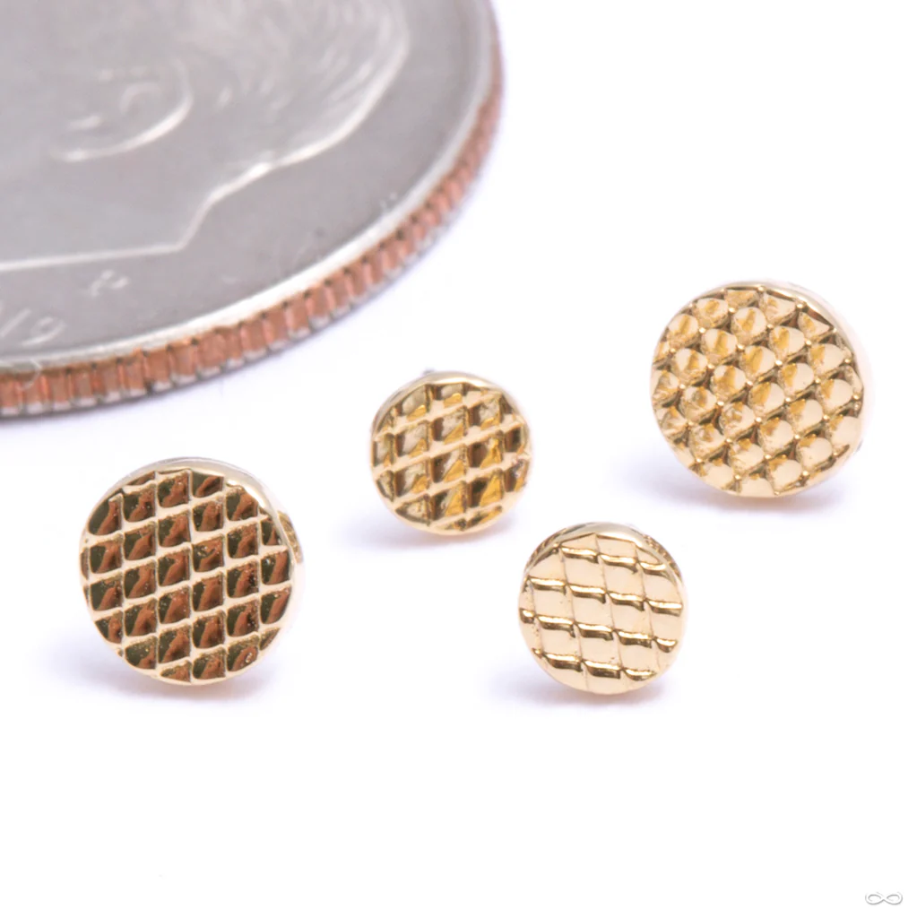 Disc of Dragon Press-fit End in Gold from Auris Jewellery