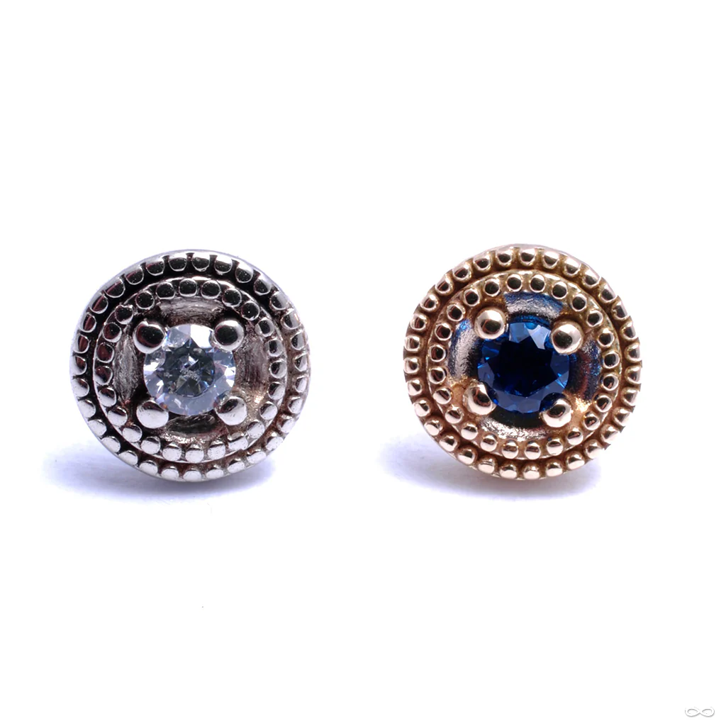 Double Millgrain Round Press-fit End in Gold from LeRoi - Image 2