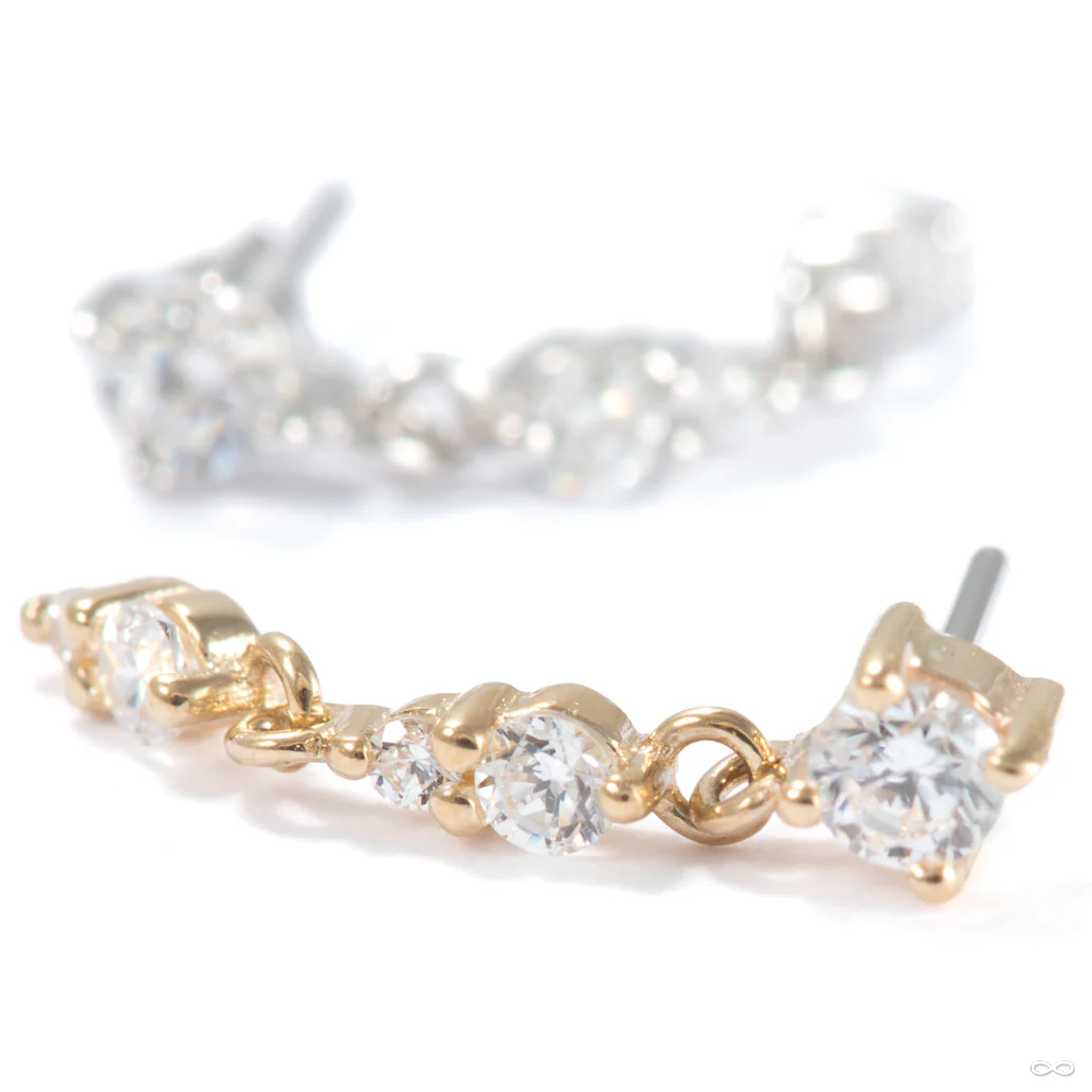 Double Noon Press-fit End in Gold from Ember Body Jewelry