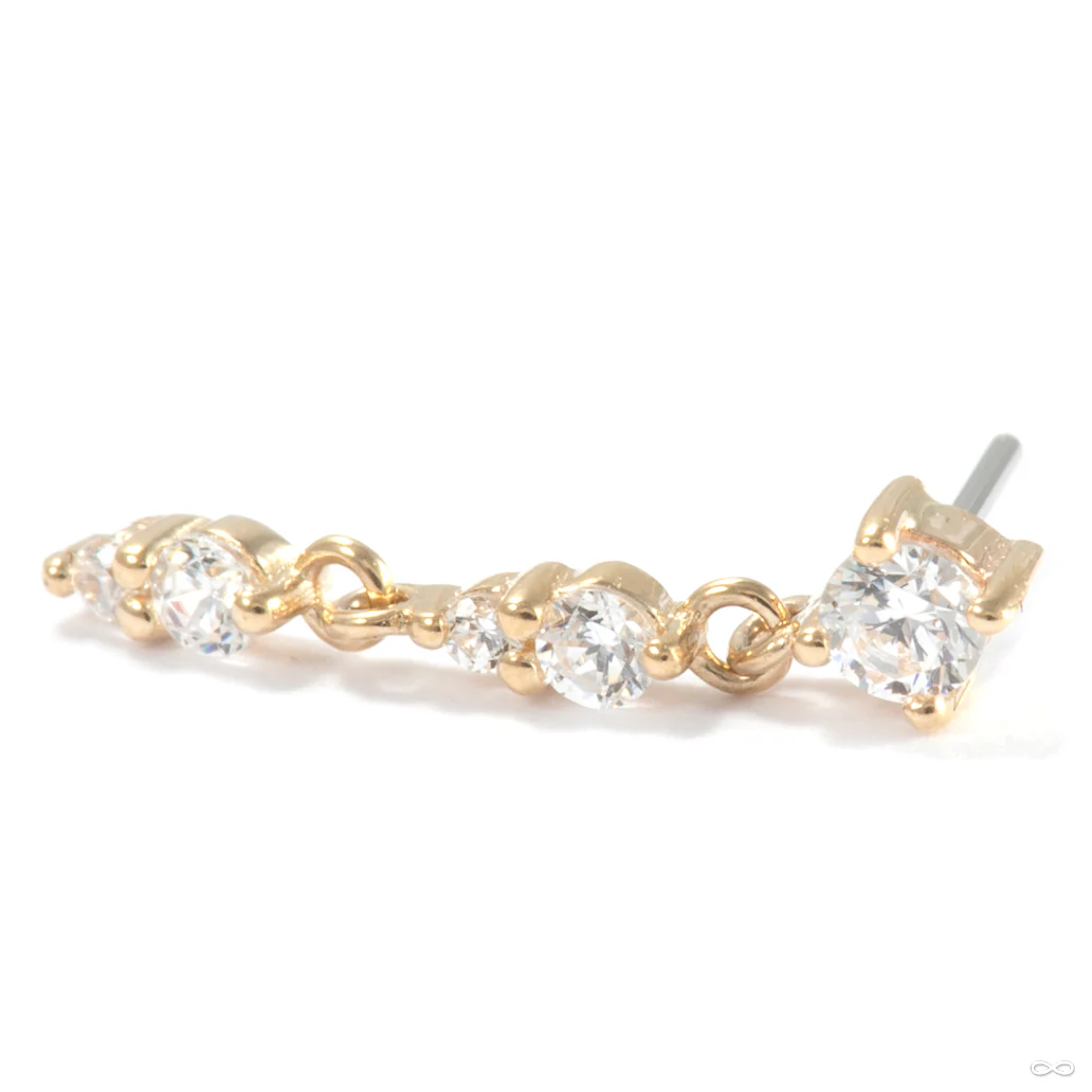 Double Noon Press-fit End in Gold from Ember Body Jewelry - Image 3