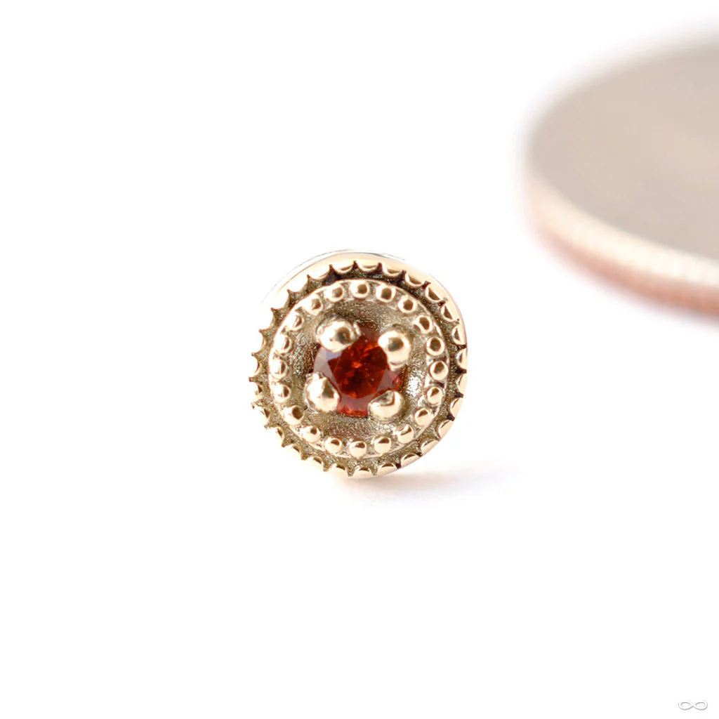 Double Round Millgrain Press-fit End in Gold from Scylla