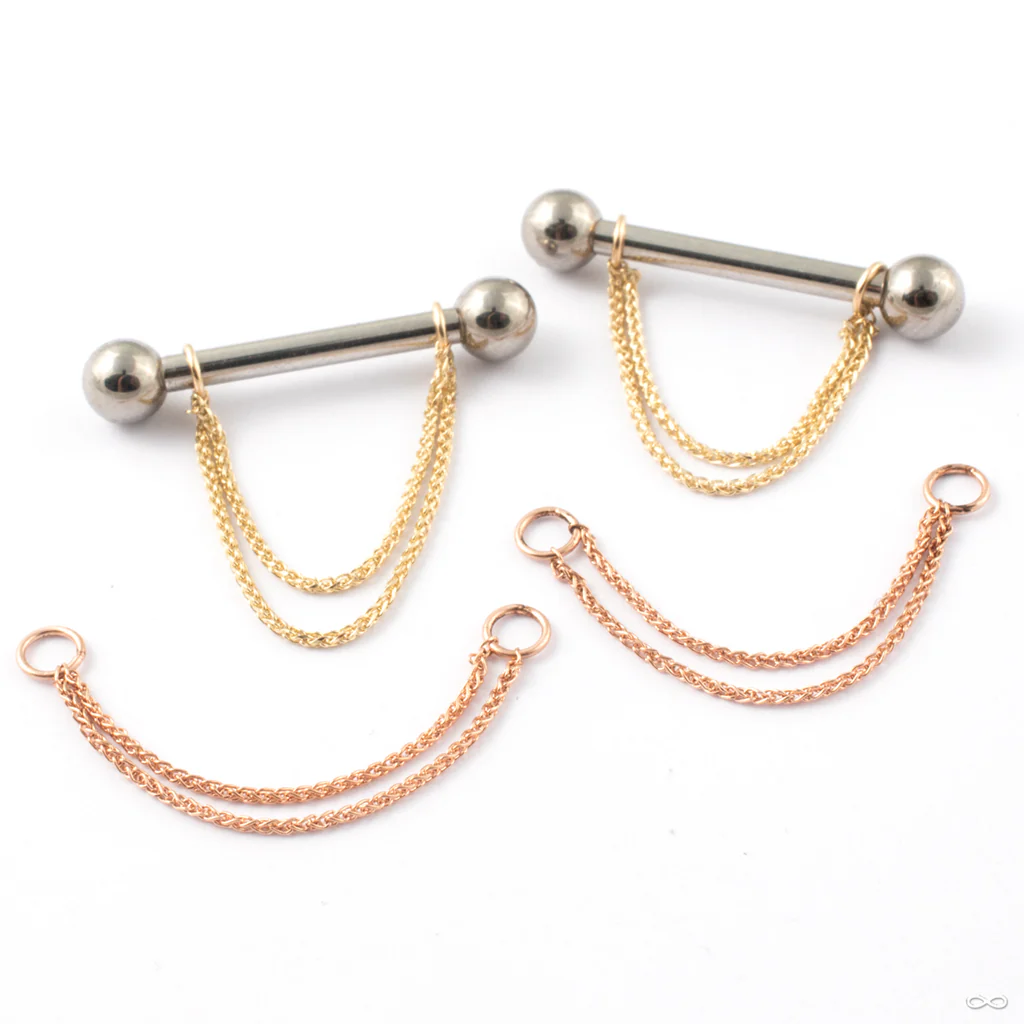 Double Round Wheat Chain in Gold from Jewelry This Way