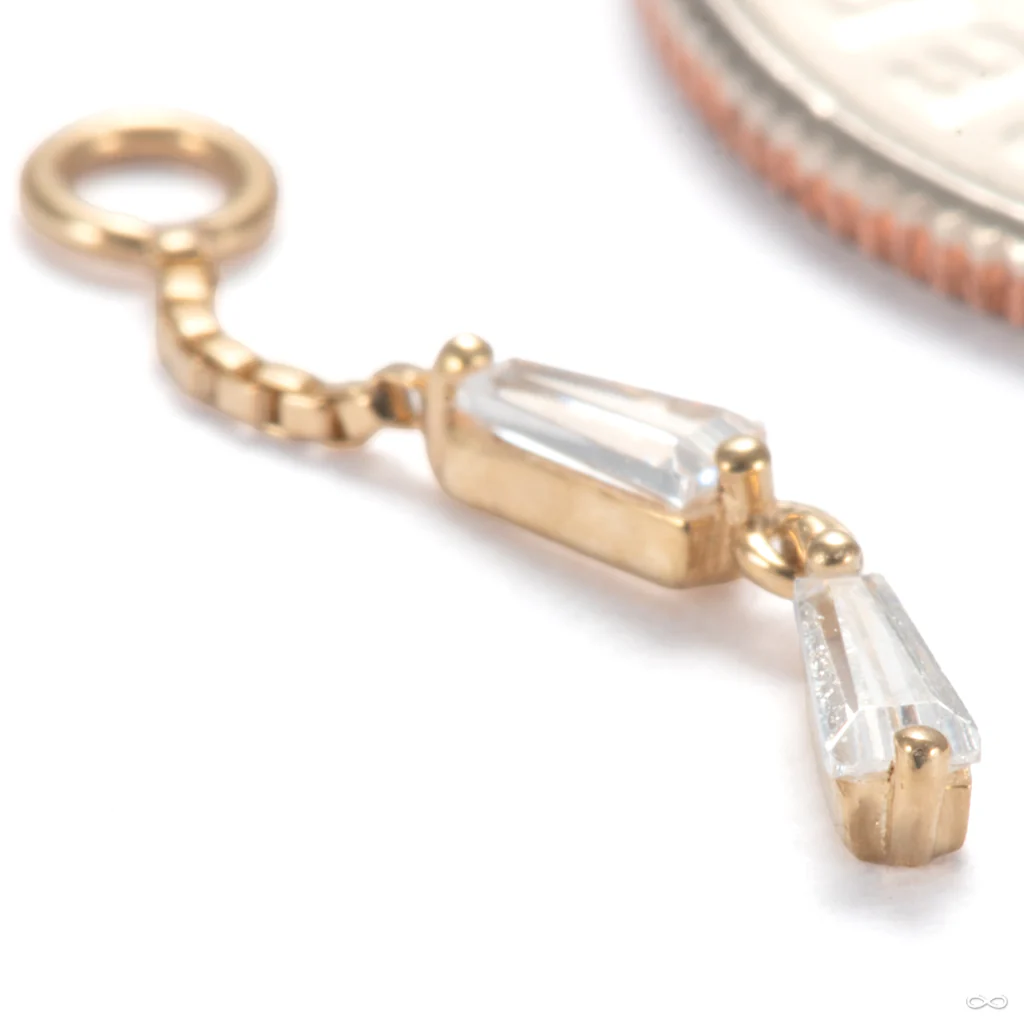 Double Trouble Charm in Gold from Ember Body Jewelry