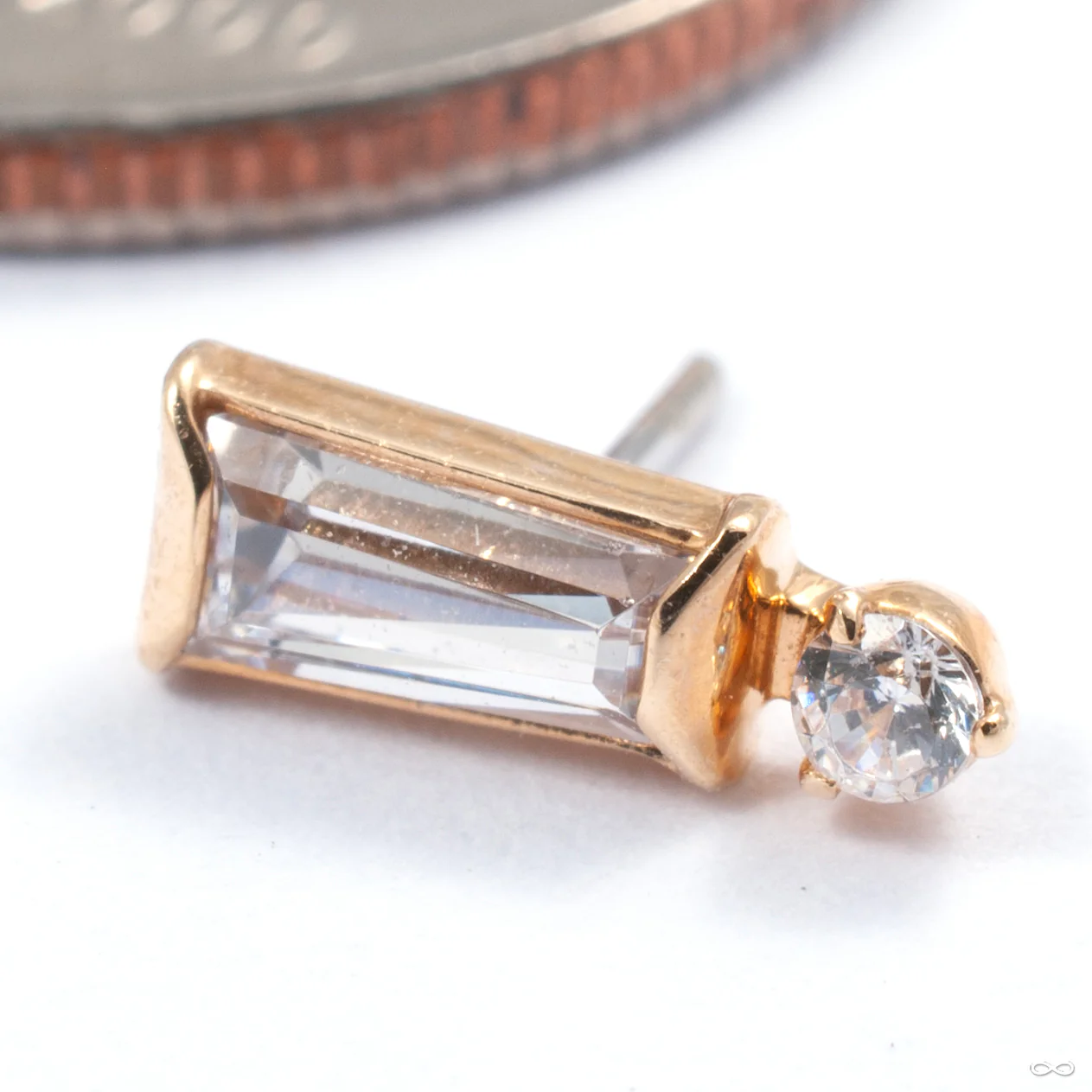 Exclamation Press-fit End in Gold from Auris Jewellery