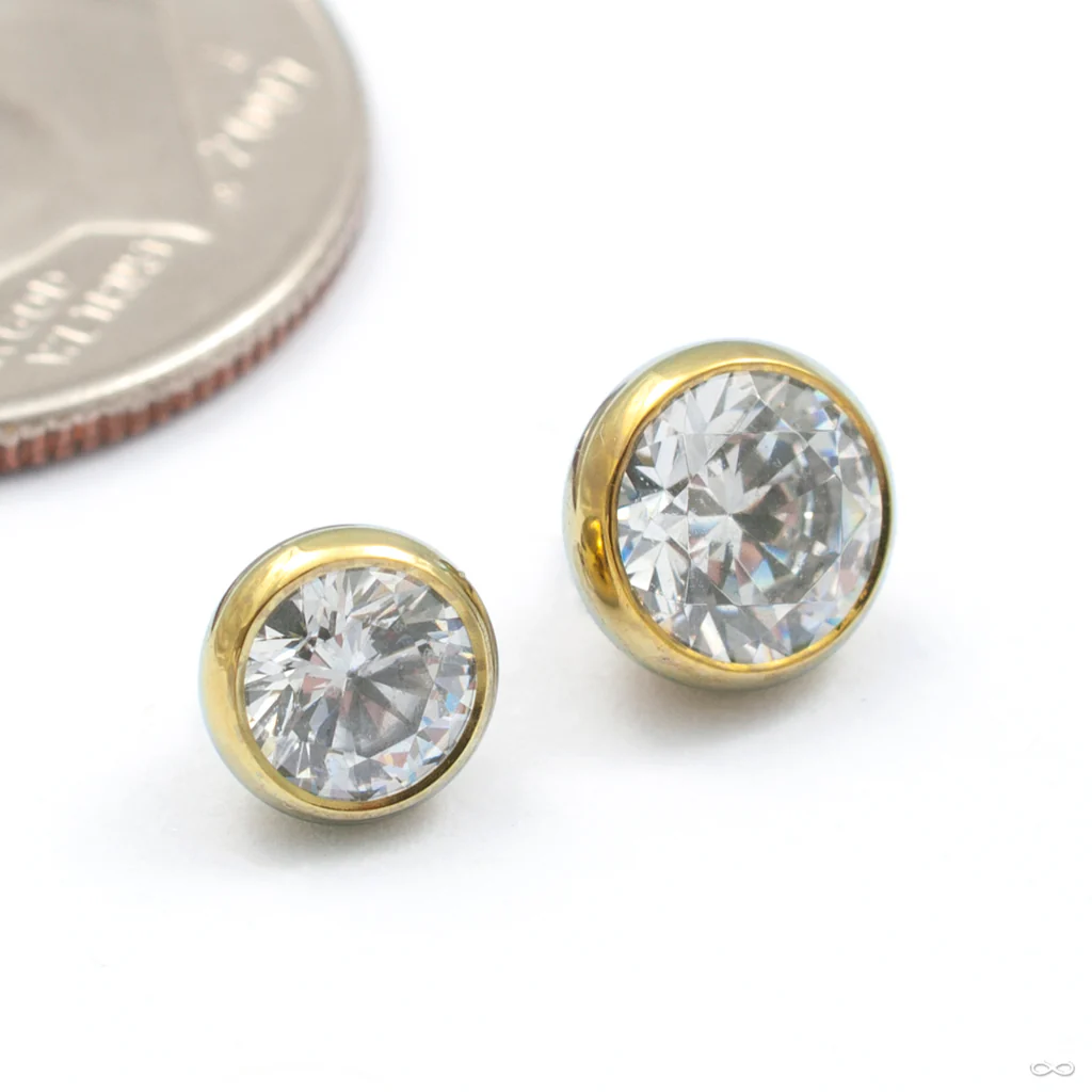 Extreme Low Profile Gem Ball Threaded End in Titanium Anodized Gold from Industrial Strength - Image 2
