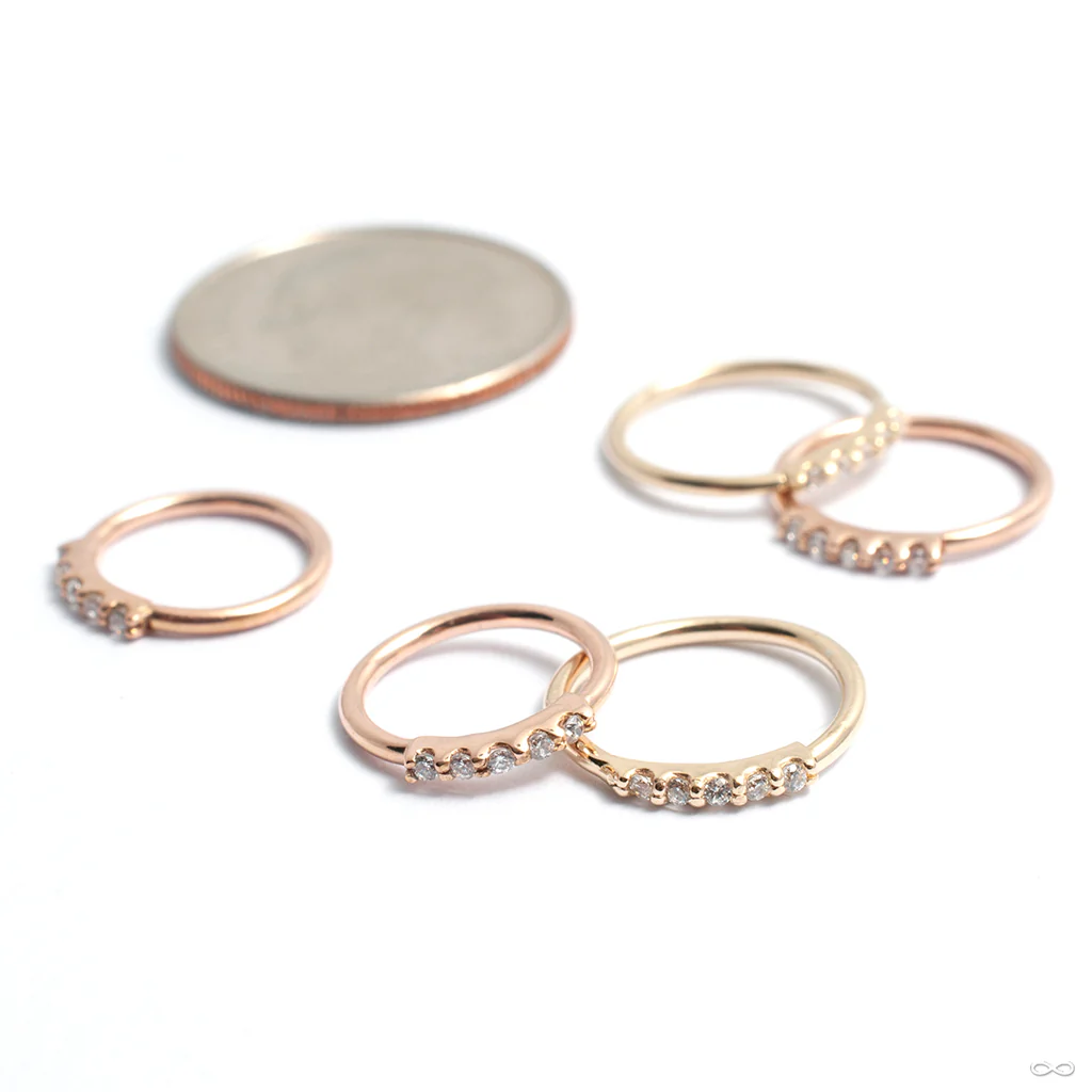 Five Stone Outward-facing Seam Ring in Gold from Kiwi Diamond