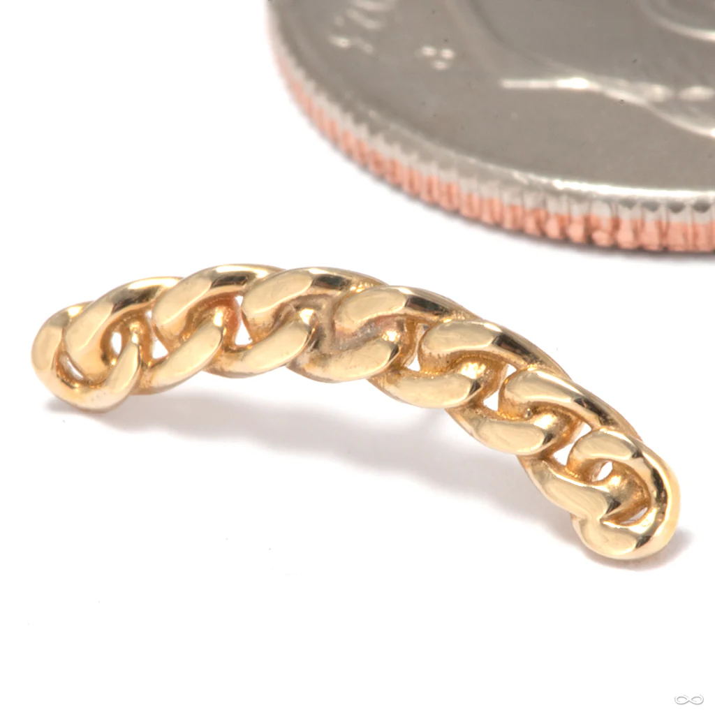 Flat Chain Press-fit End in Gold from Tawapa