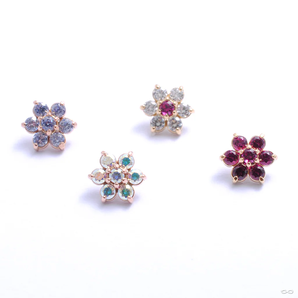Flower Threaded End in Gold from Anatometal