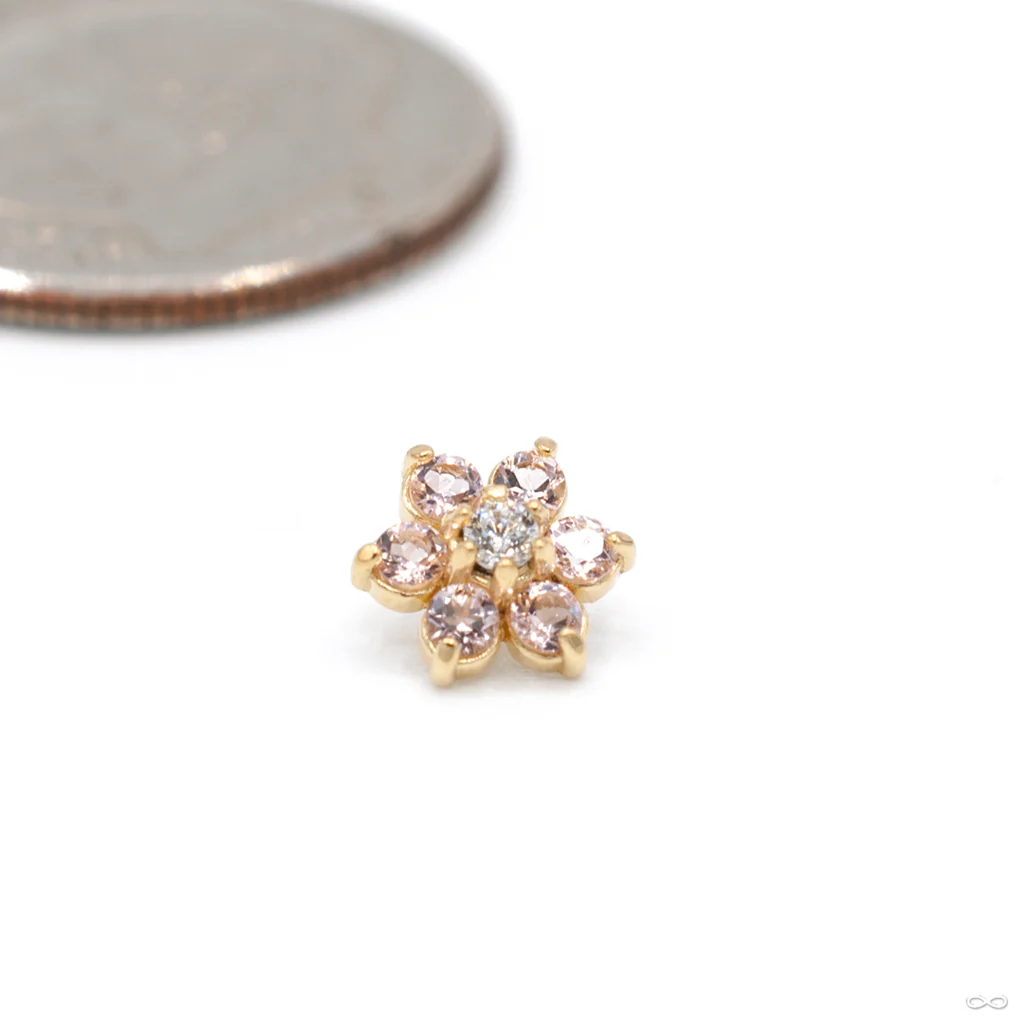 Flower Threaded End in Gold from Anatometal - Image 8
