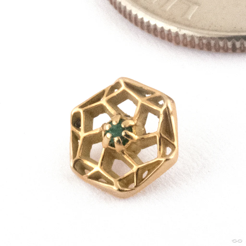 Fortress Threaded End in Gold from Kiwii Jewelry