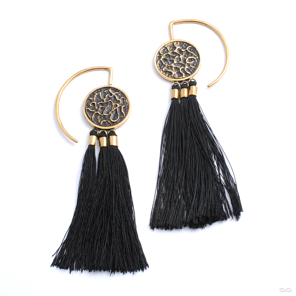 Full Moon Hoops with Fringe from Tawapa
