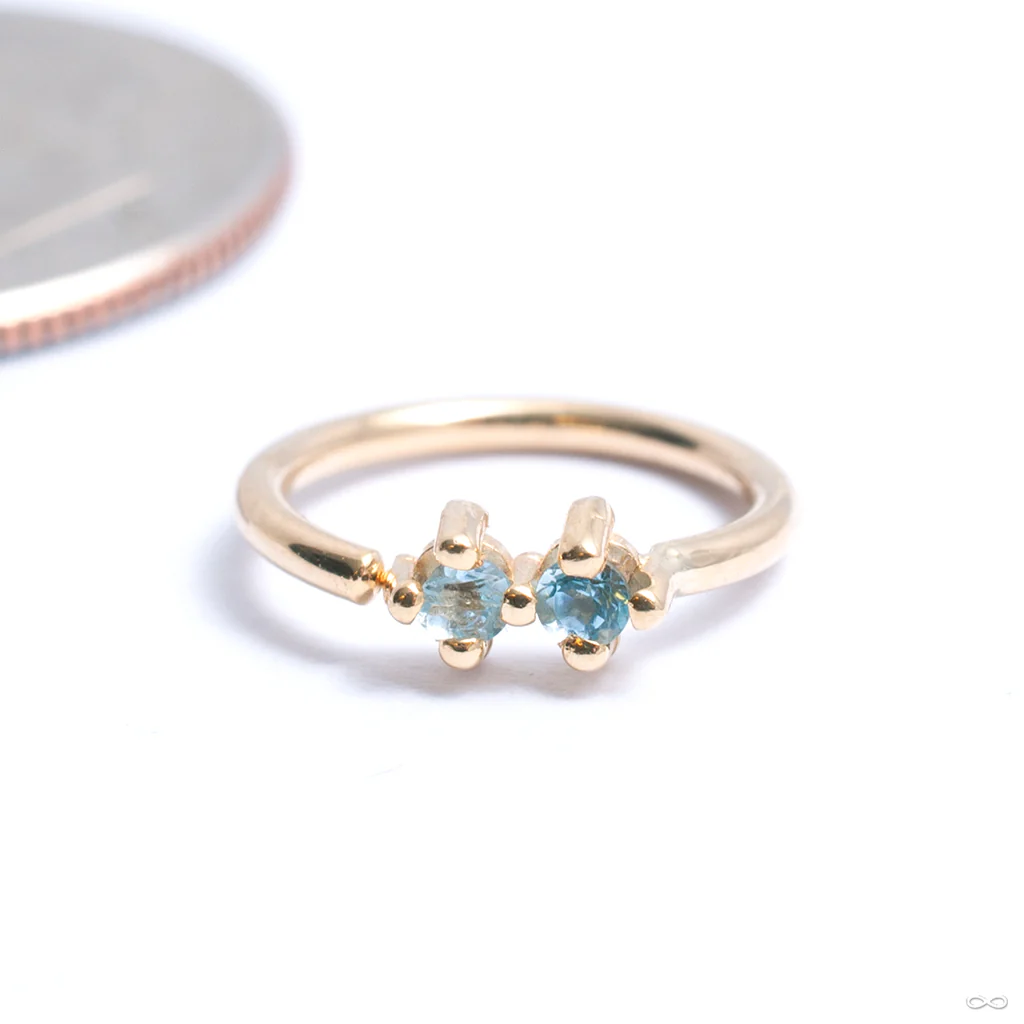 Gala Fixed Bead Ring in Gold from Quetzalli