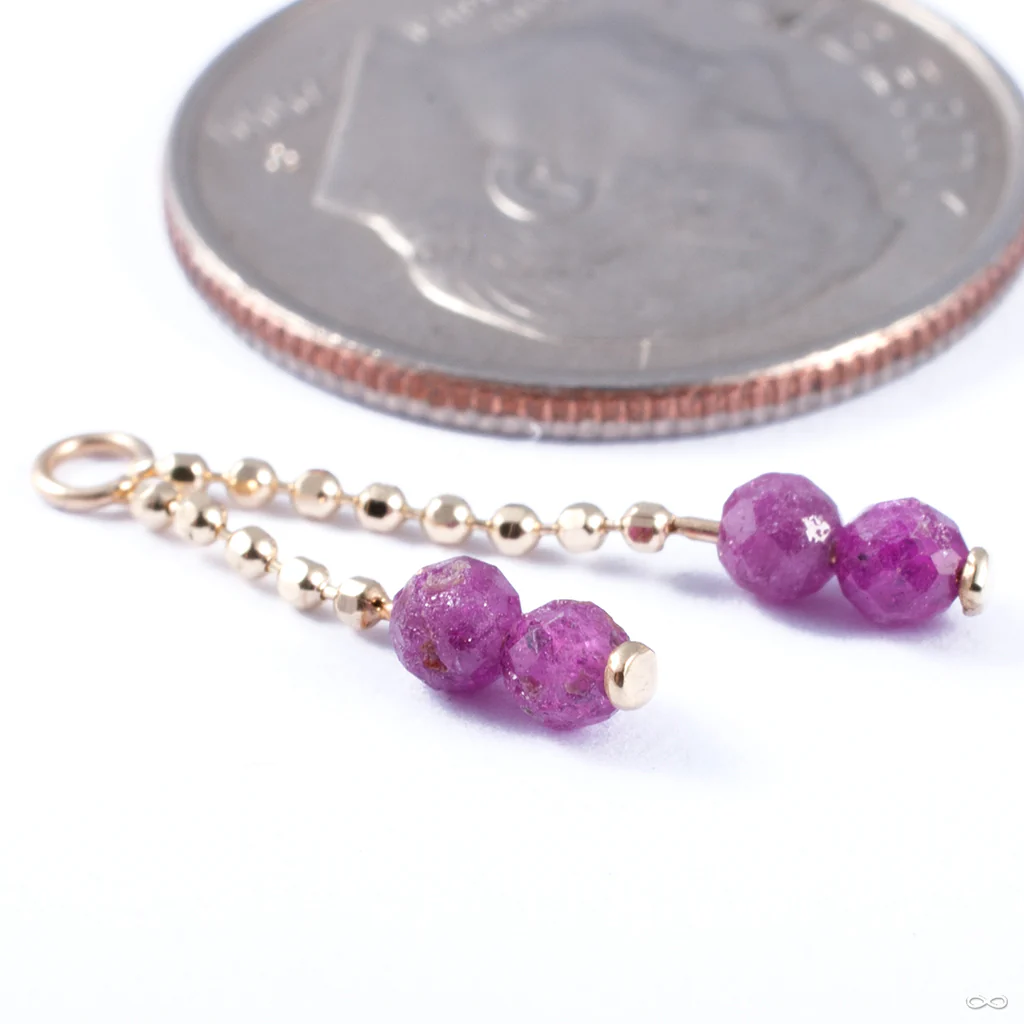Gem Bead Duo Charm with Bead Chain in Gold from SO Fine Jewelry - Image 3