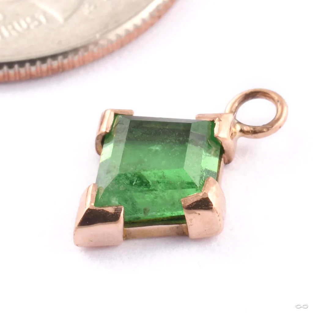 Geometric Partial Bezel Charm in Gold from Mettle and Silver - Image 2