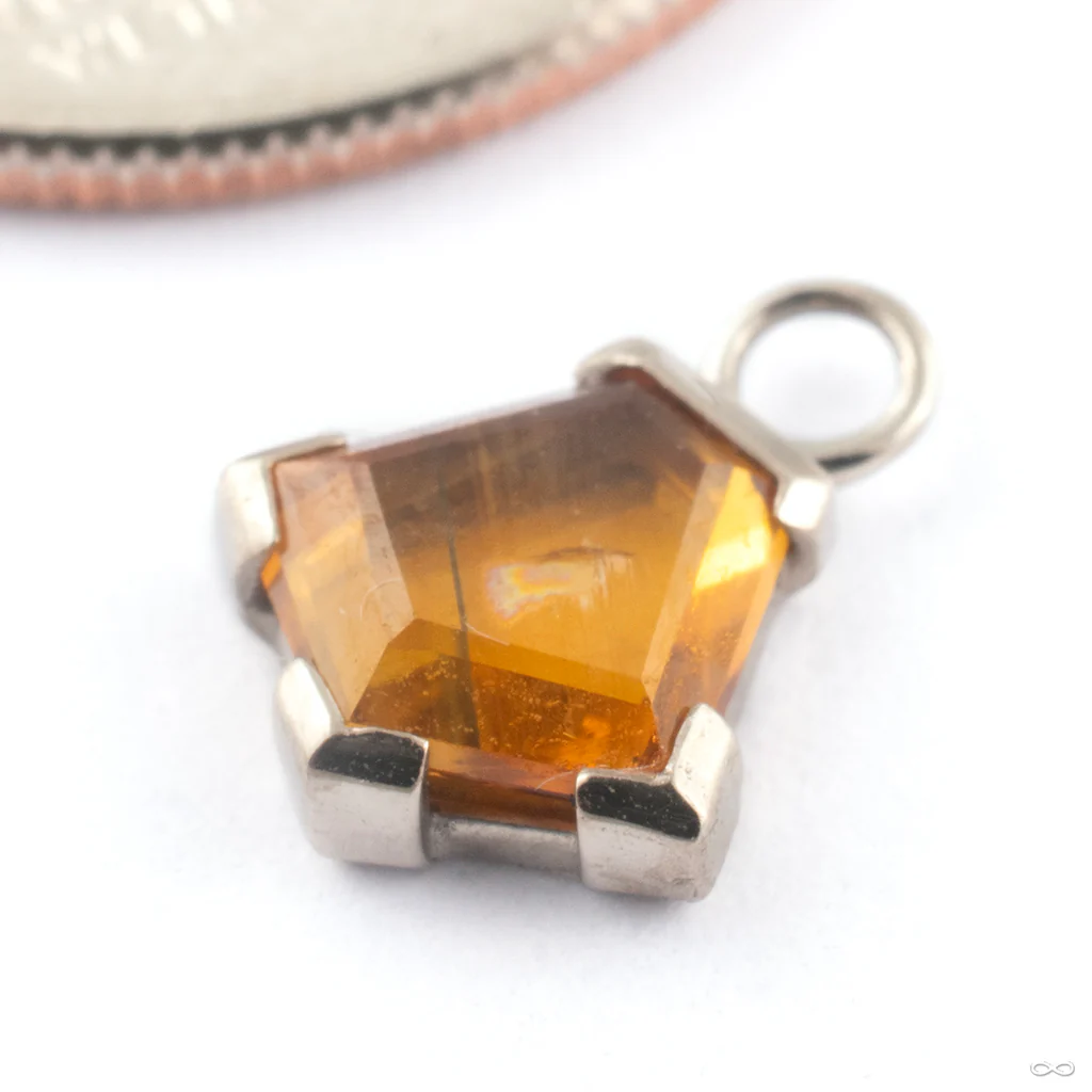 Geometric Partial Bezel Charm in Gold from Mettle and Silver - Image 4
