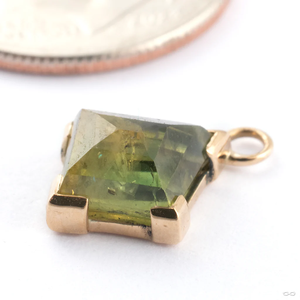 Geometric Partial Bezel Charm in Gold from Mettle and Silver - Image 5