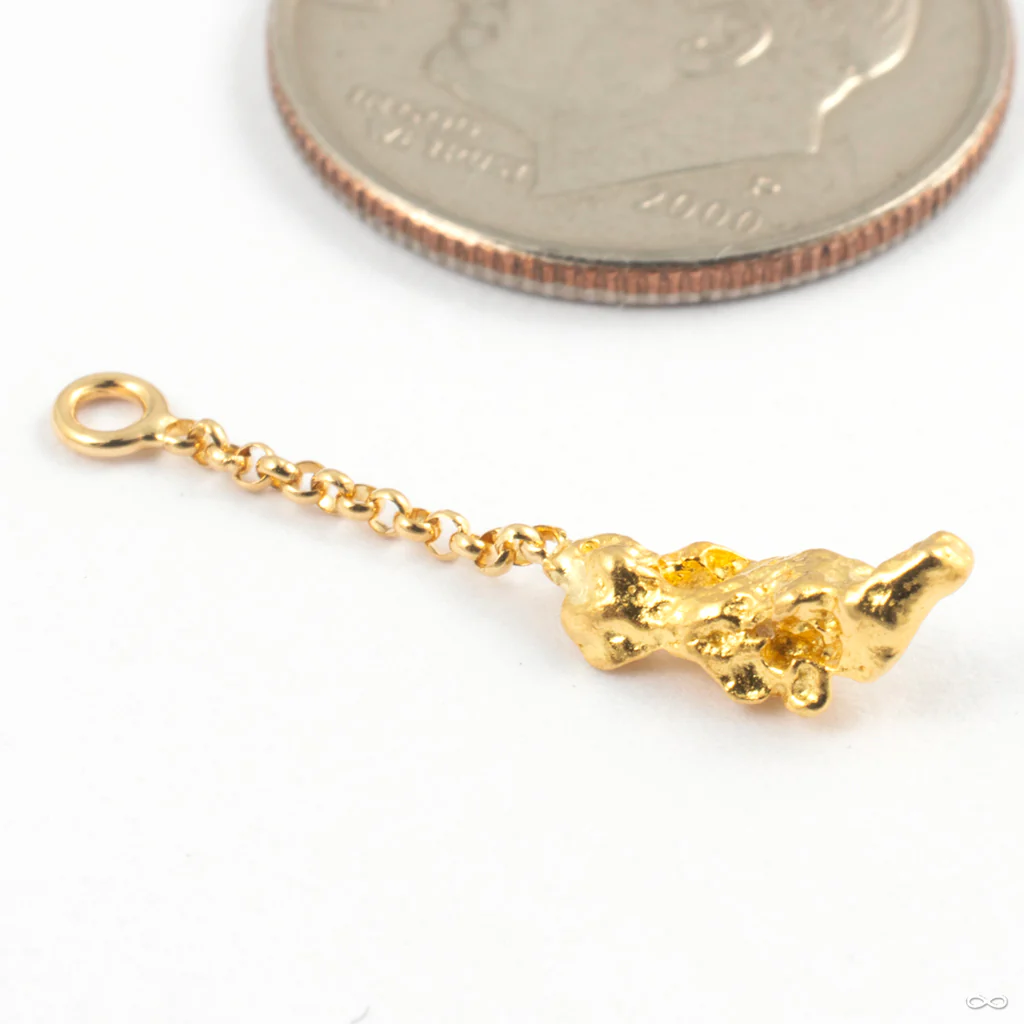Gold Nugget Charm in Gold from Quetzalli - Image 2