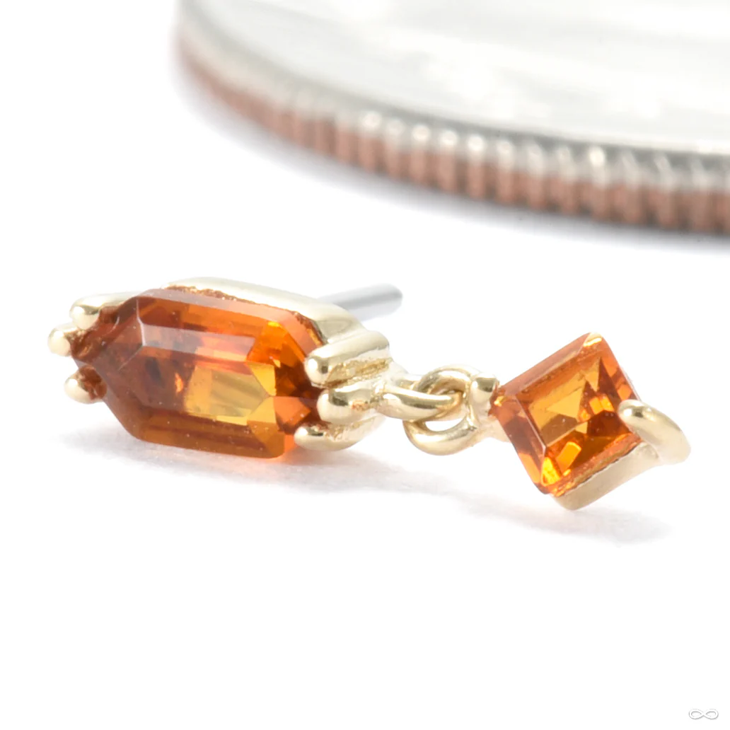 Golden Hour Press-fit End in Gold from Ember Body Jewelry
