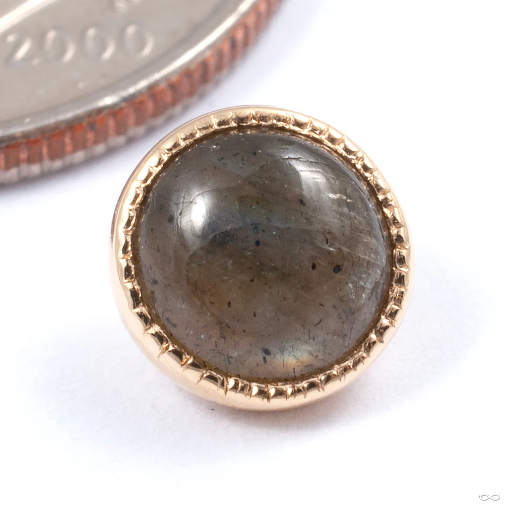 Grizant Cabochon Threaded End in Gold from Auris Jewellery - Image 3