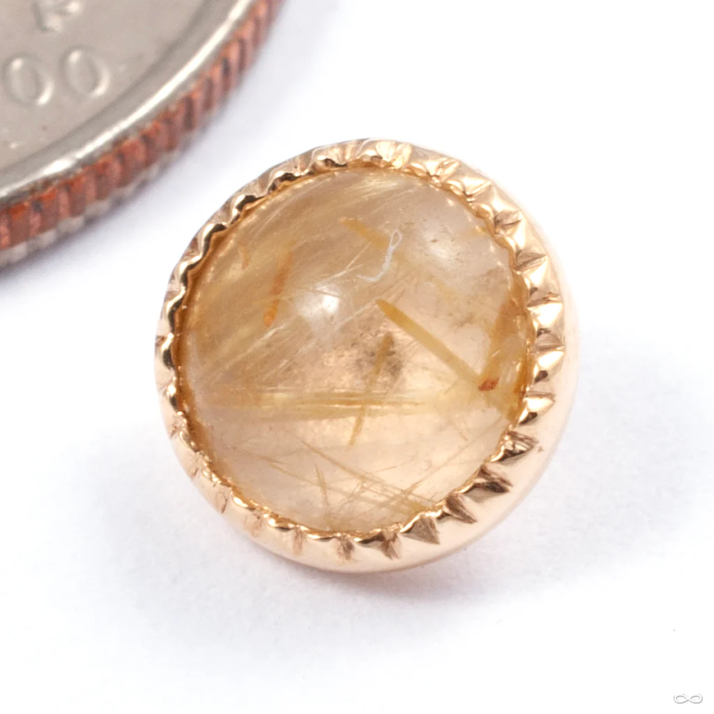 Grizant Cabochon Threaded End in Gold from Auris Jewellery - Image 4