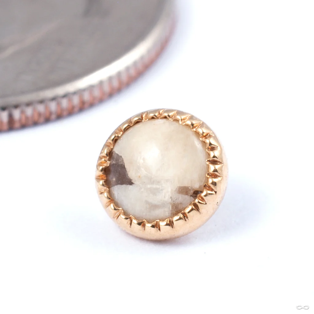 Grizant Cabochon Threaded End in Gold from Auris Jewellery - Image 6
