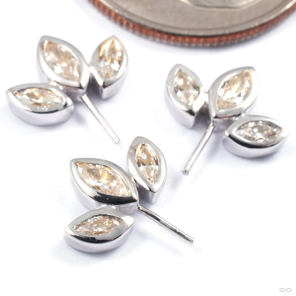 Gwyn Press-fit Side-Set End in Gold from Junipurr Jewelry