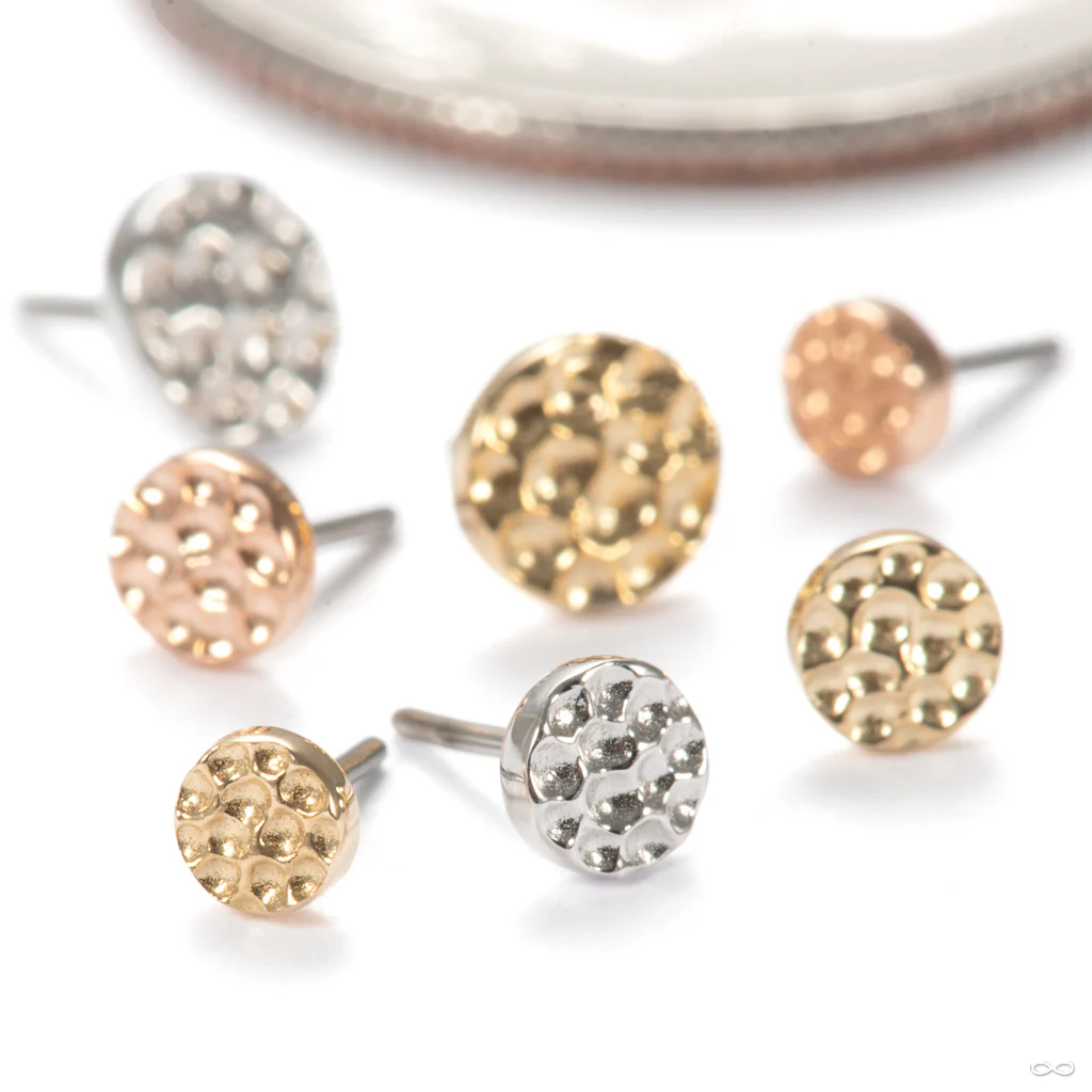 Hammered Disk Press-fit End in Gold from Junipurr Jewelry