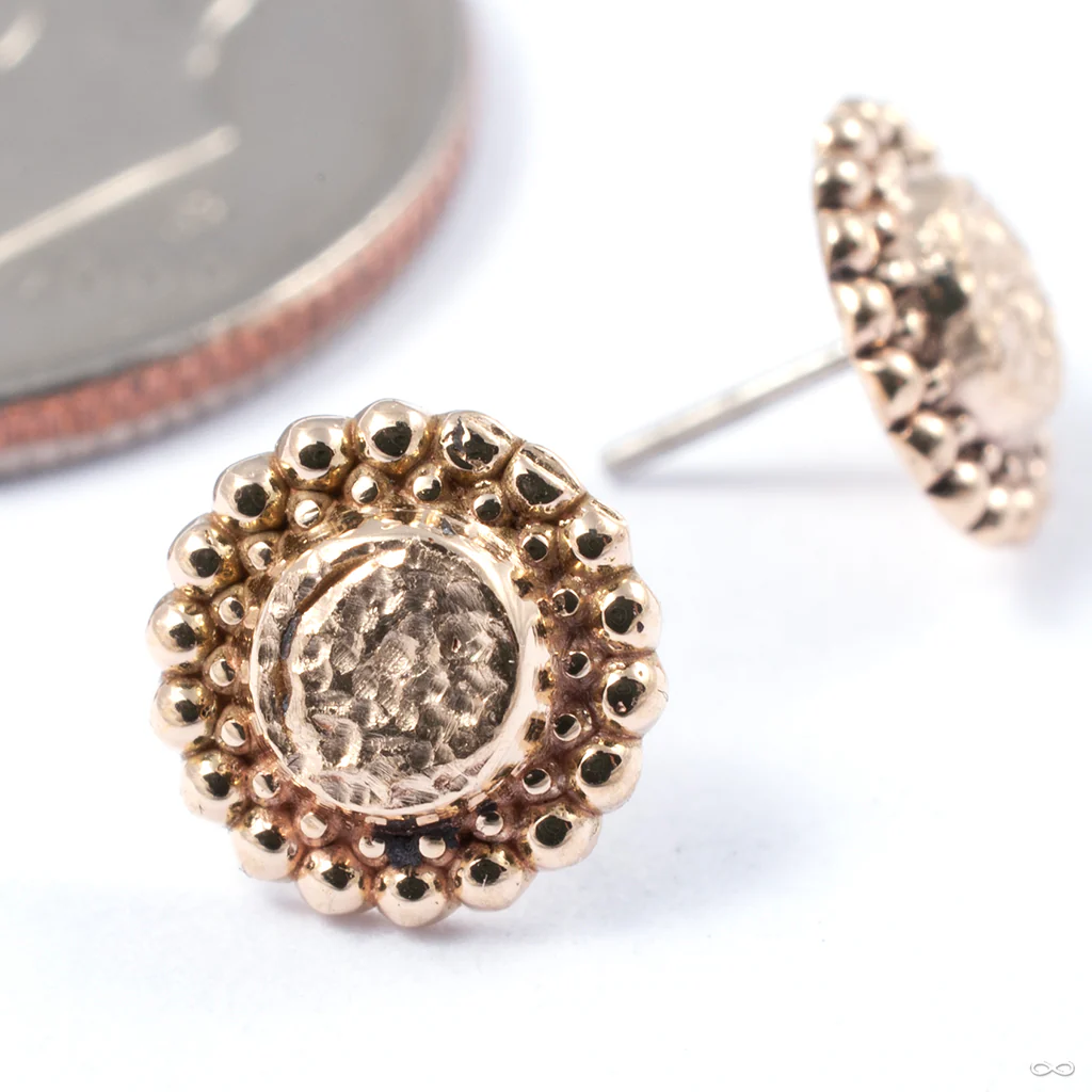 Hammered Halo Press-fit End in Gold from Sacred Symbols