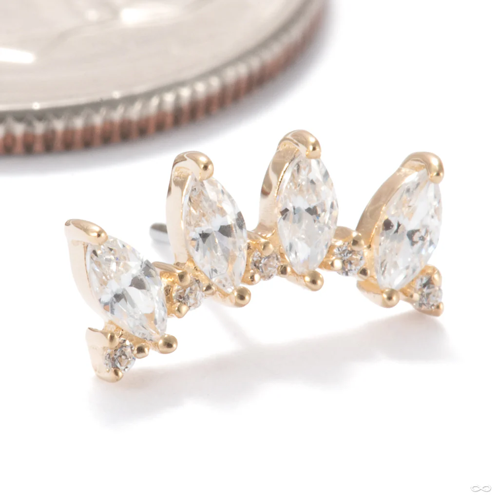 Horizon Press-fit End in Gold from Ember Body Jewelry