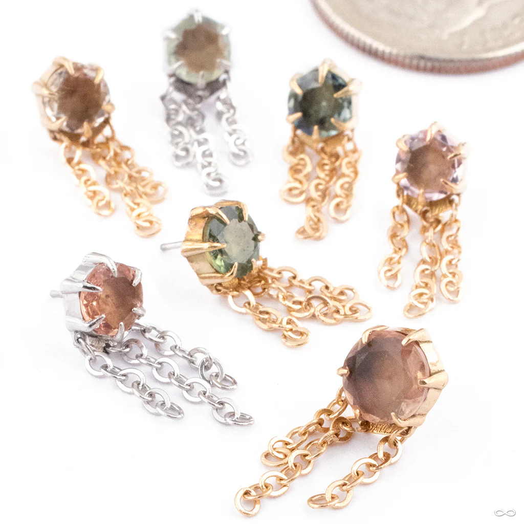 Illuminate with Chains Press-fit End in Gold from Maya Jewelry