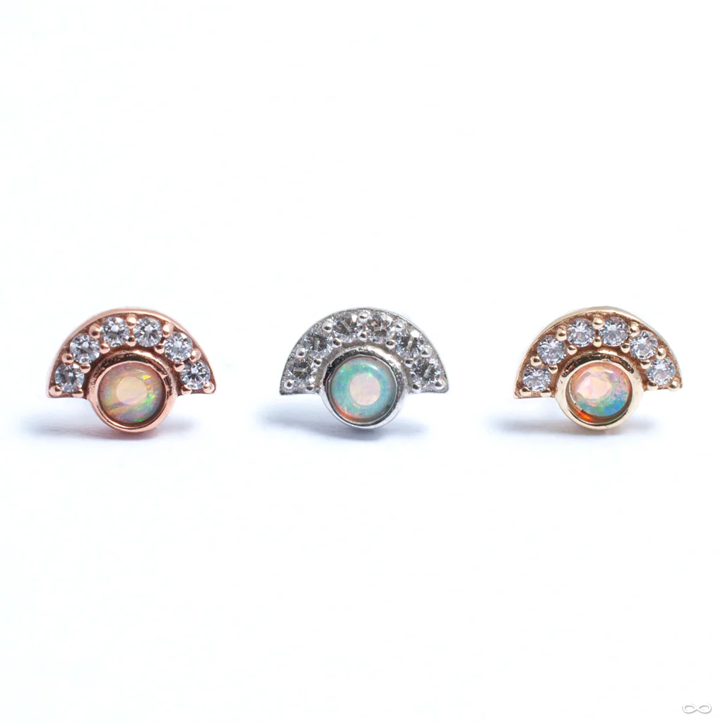 Kahlo with Stones Press-fit End in Gold from Buddha Jewelry