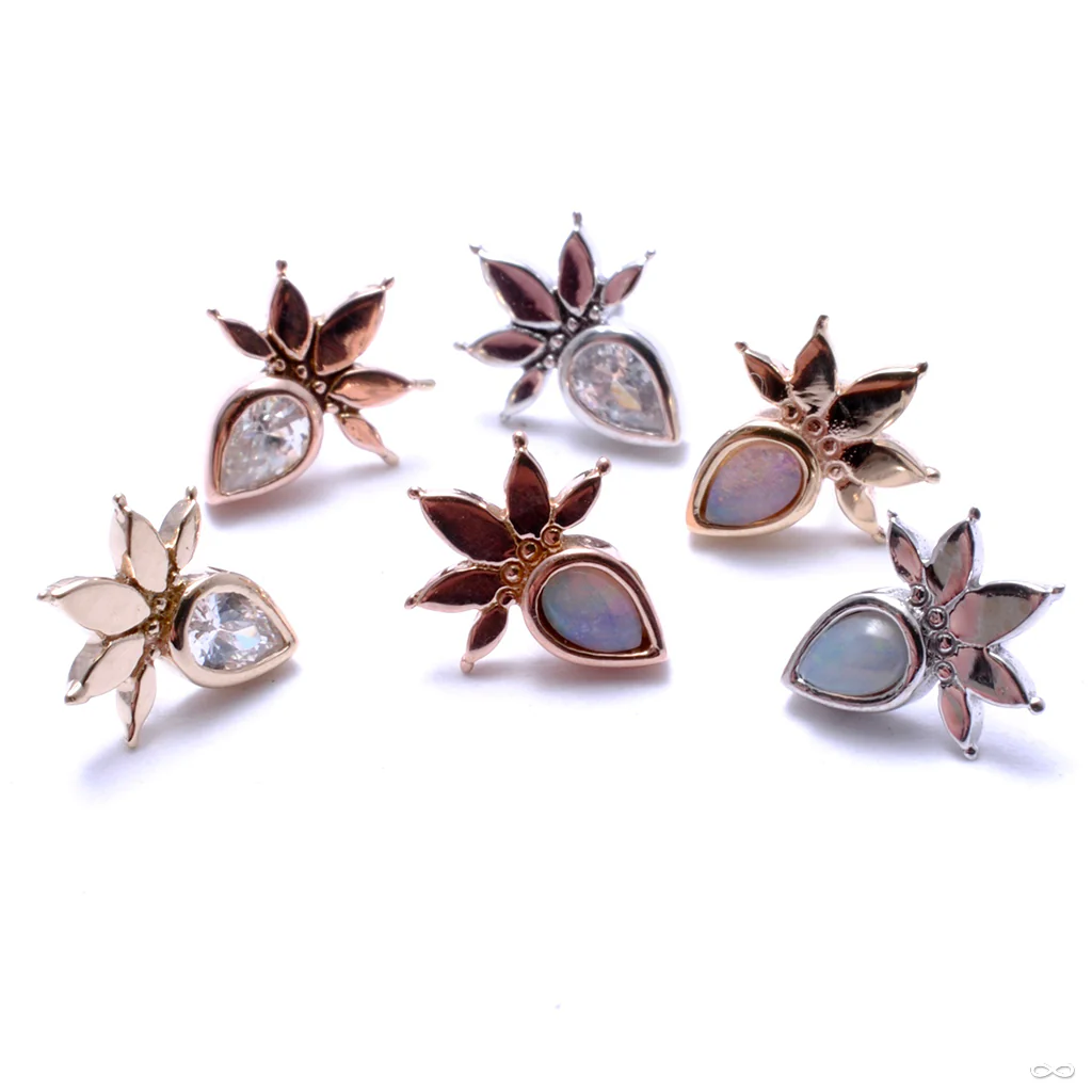 Lavish with Stone Press-fit End in Gold from Buddha Jewelry