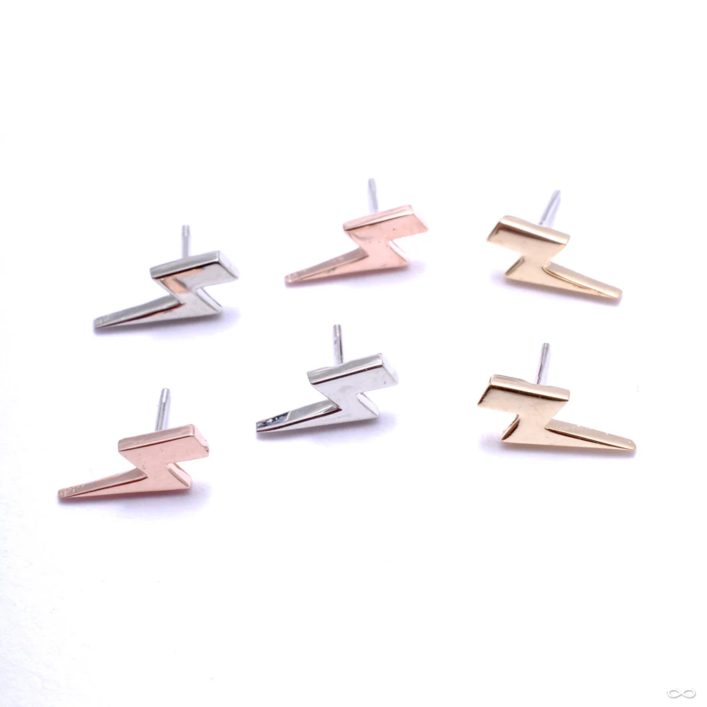 Lightning Bolt Press-fit End in Gold from Anatometal