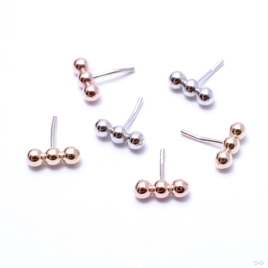 Linear Tri Bead Press-fit End in Gold from BVLA