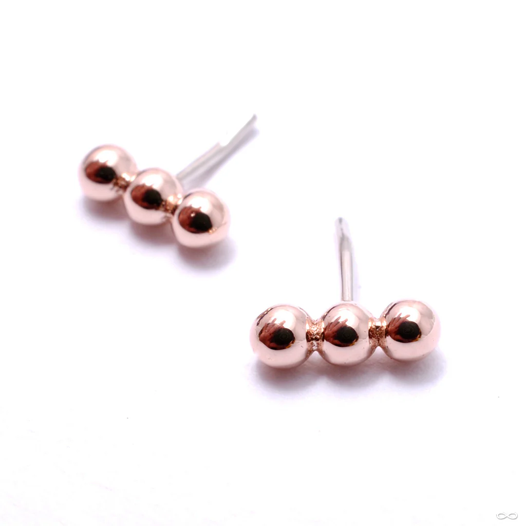 Linear Tri Bead Press-fit End in Gold from BVLA - Image 2