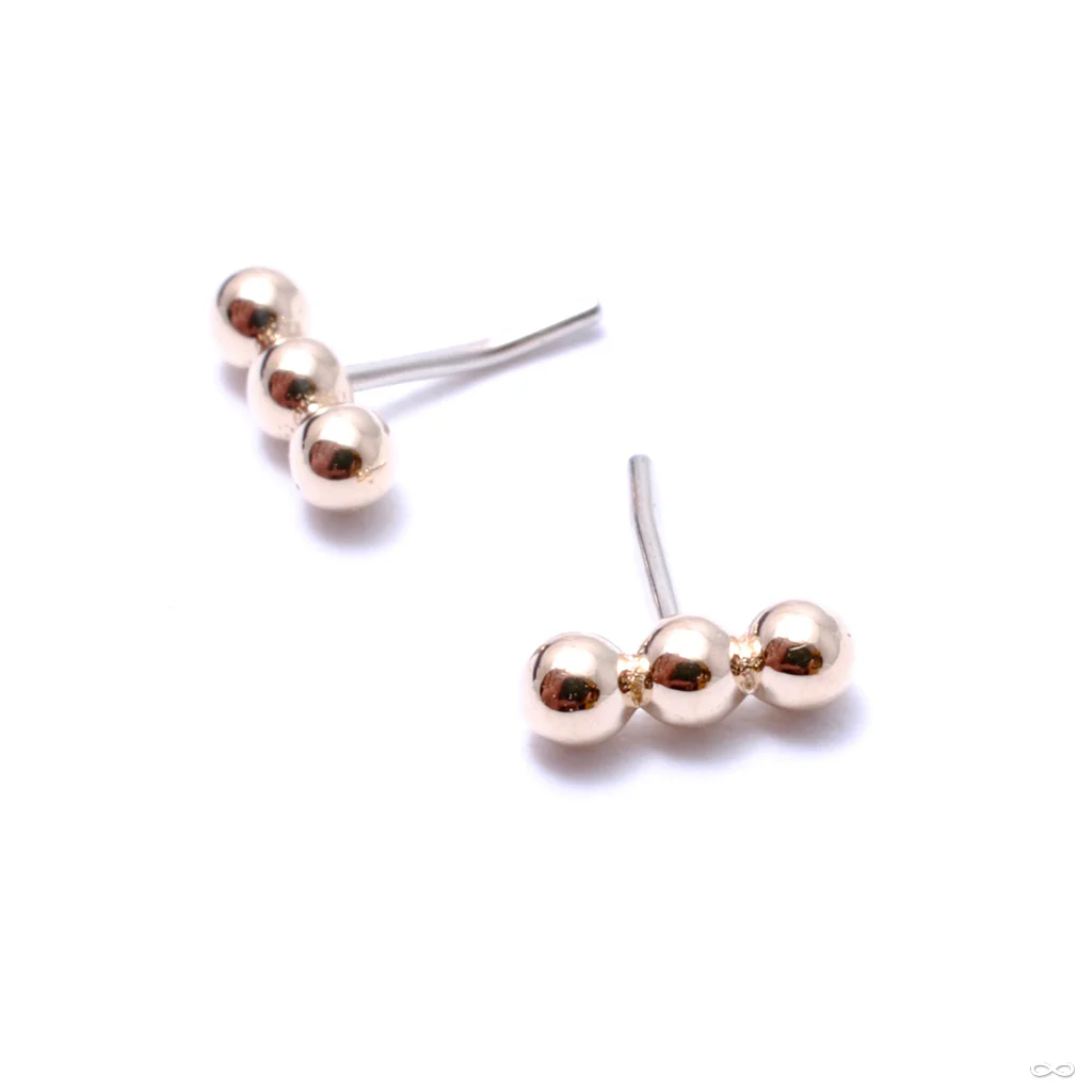 Linear Tri Bead Press-fit End in Gold from BVLA - Image 4