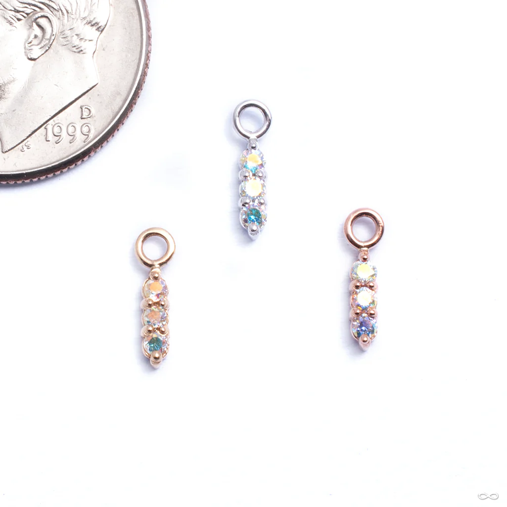 Linear Tri Prong Charm in Gold from BVLA