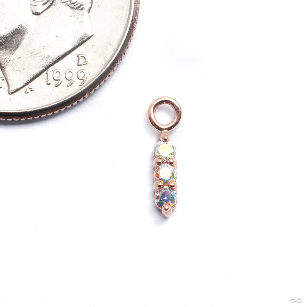 Linear Tri Prong Charm in Gold from BVLA - Image 2