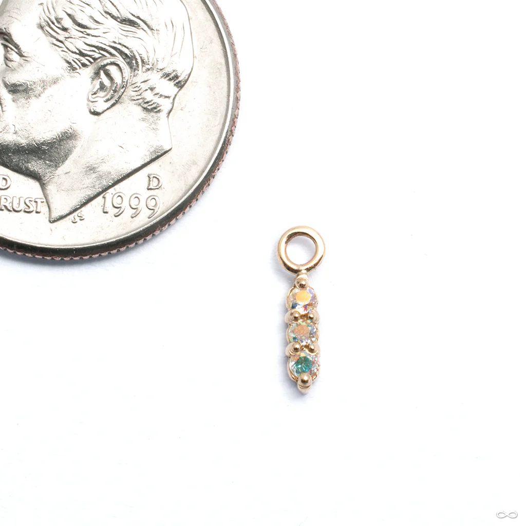 Linear Tri Prong Charm in Gold from BVLA - Image 4