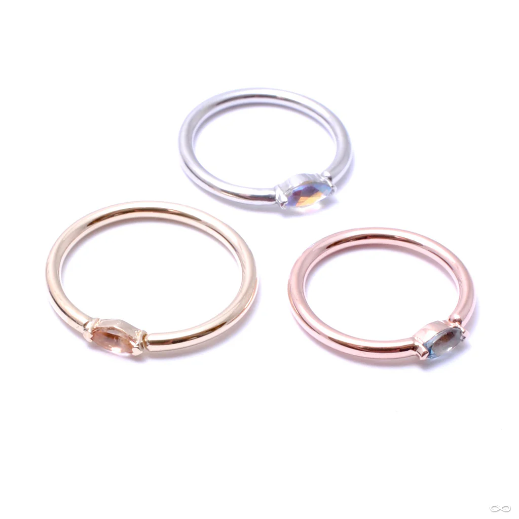 Marquise V Prong Seam Ring in Gold from BVLA