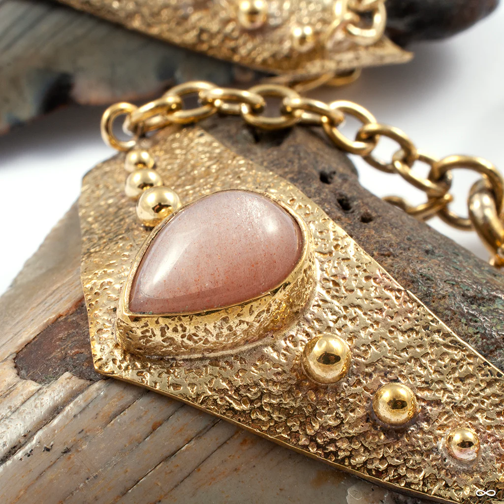 Megalodon Teeth with Laguna Agate and Brass Coils from Diablo Organics - Image 2