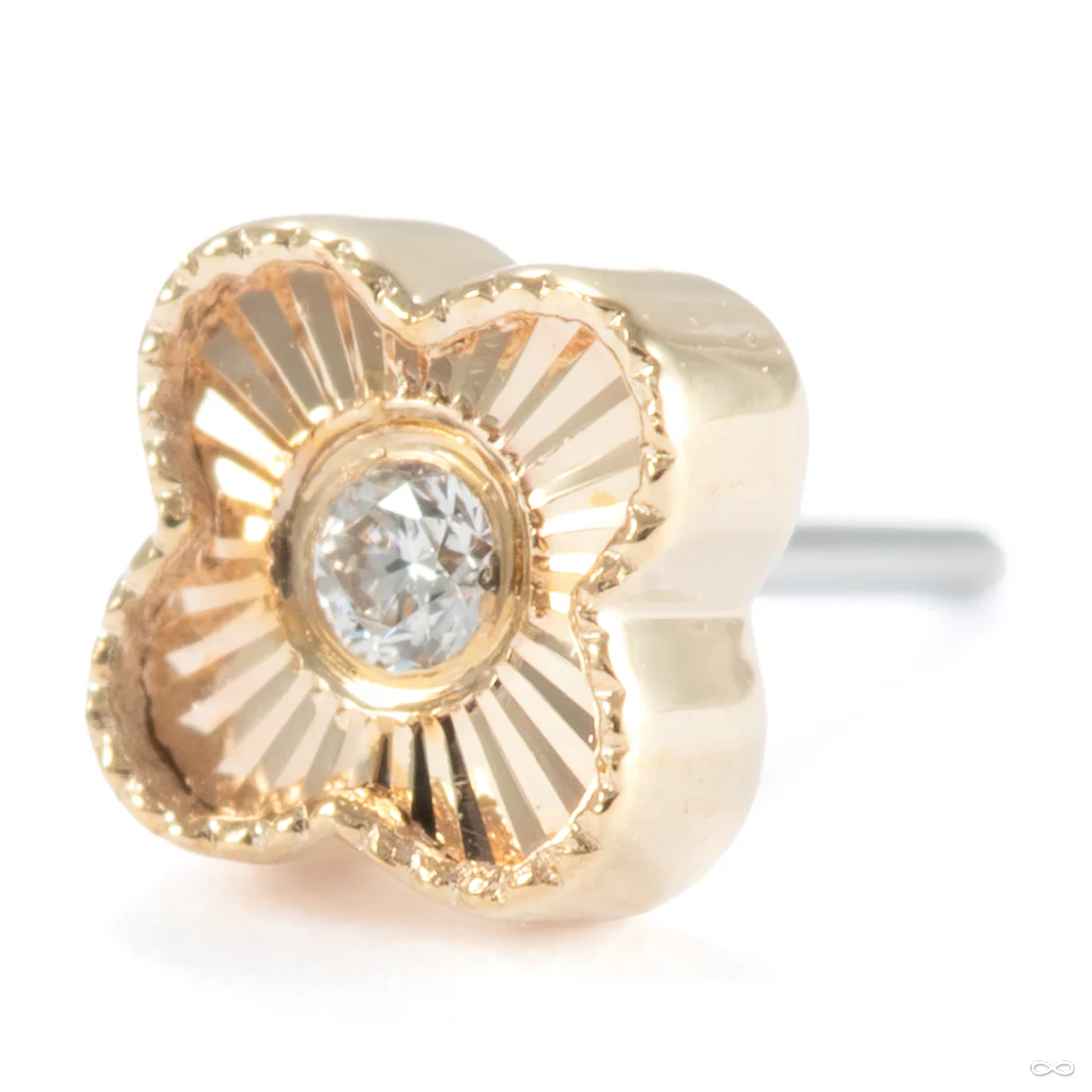Millgrain Clover Ray Press-fit End in Gold from Modern Mood - Image 3