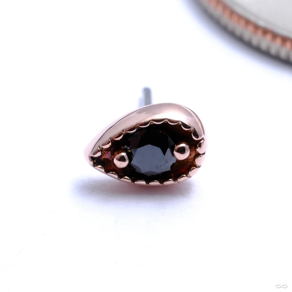 Millgrain Pear Press-fit End in Gold from LeRoi - Image 8