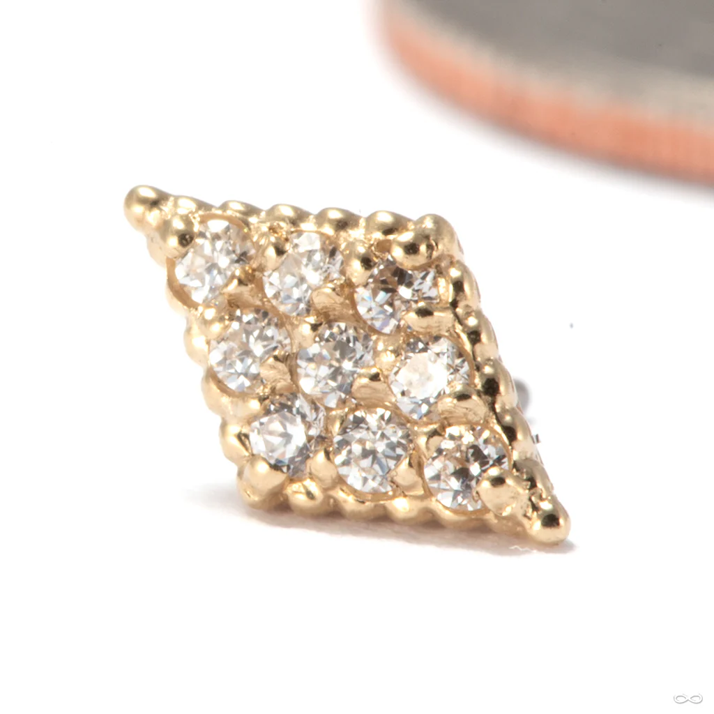 Mini Fate Pave Press-fit End in Gold from Tawapa