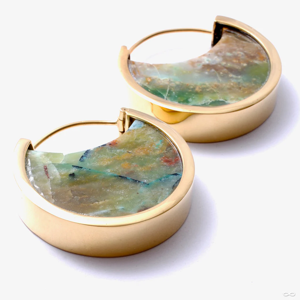 Mini Muse Earrings with Opalized Petrified Wood from Buddha Jewelry