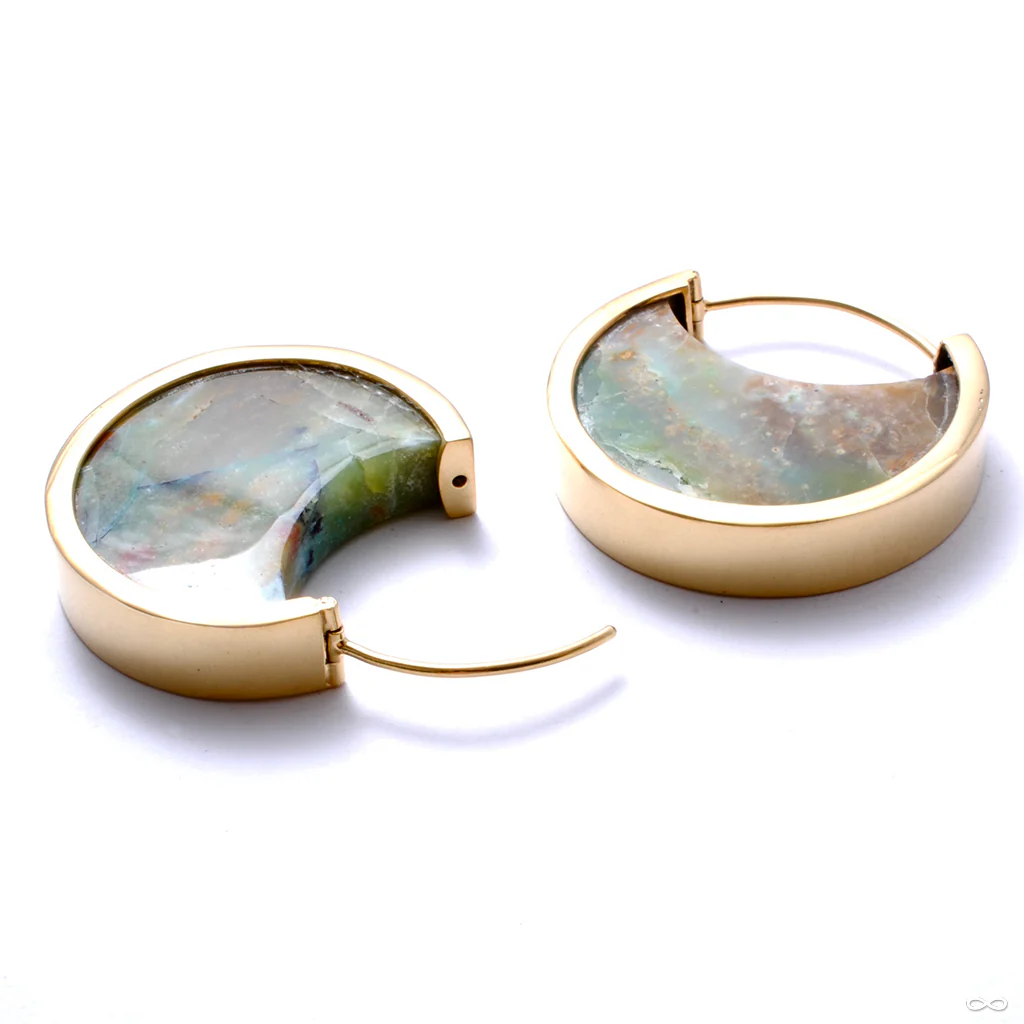 Mini Muse Earrings with Opalized Petrified Wood from Buddha Jewelry - Image 2