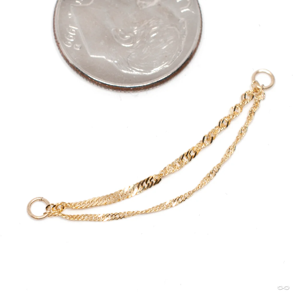Mixed Diamond-cut Singapore Curb Chain in Gold from Hialeah
