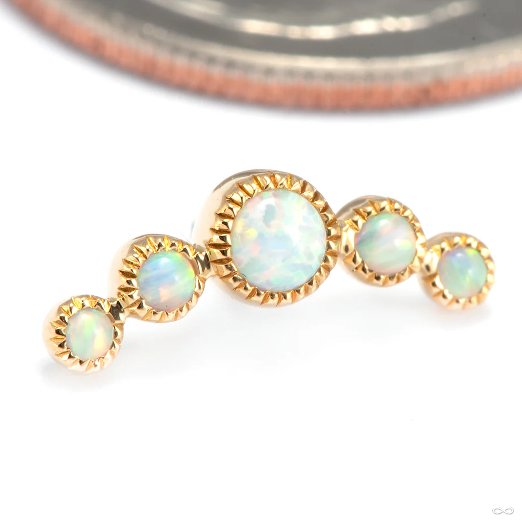 Moonheart Grizant Cabochon Press-fit End in Gold from Auris Jewellery